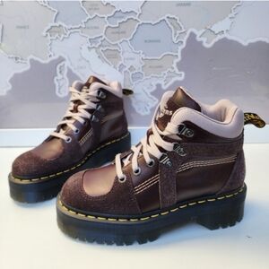 Dr Martens Zuma Hiker Leather Suede Winter Boots Brown Womens 7